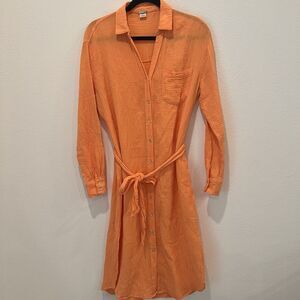 Magaschoni Gauze Organic Cotton Dress/ Shirt button down Sz S Coastal Vacation